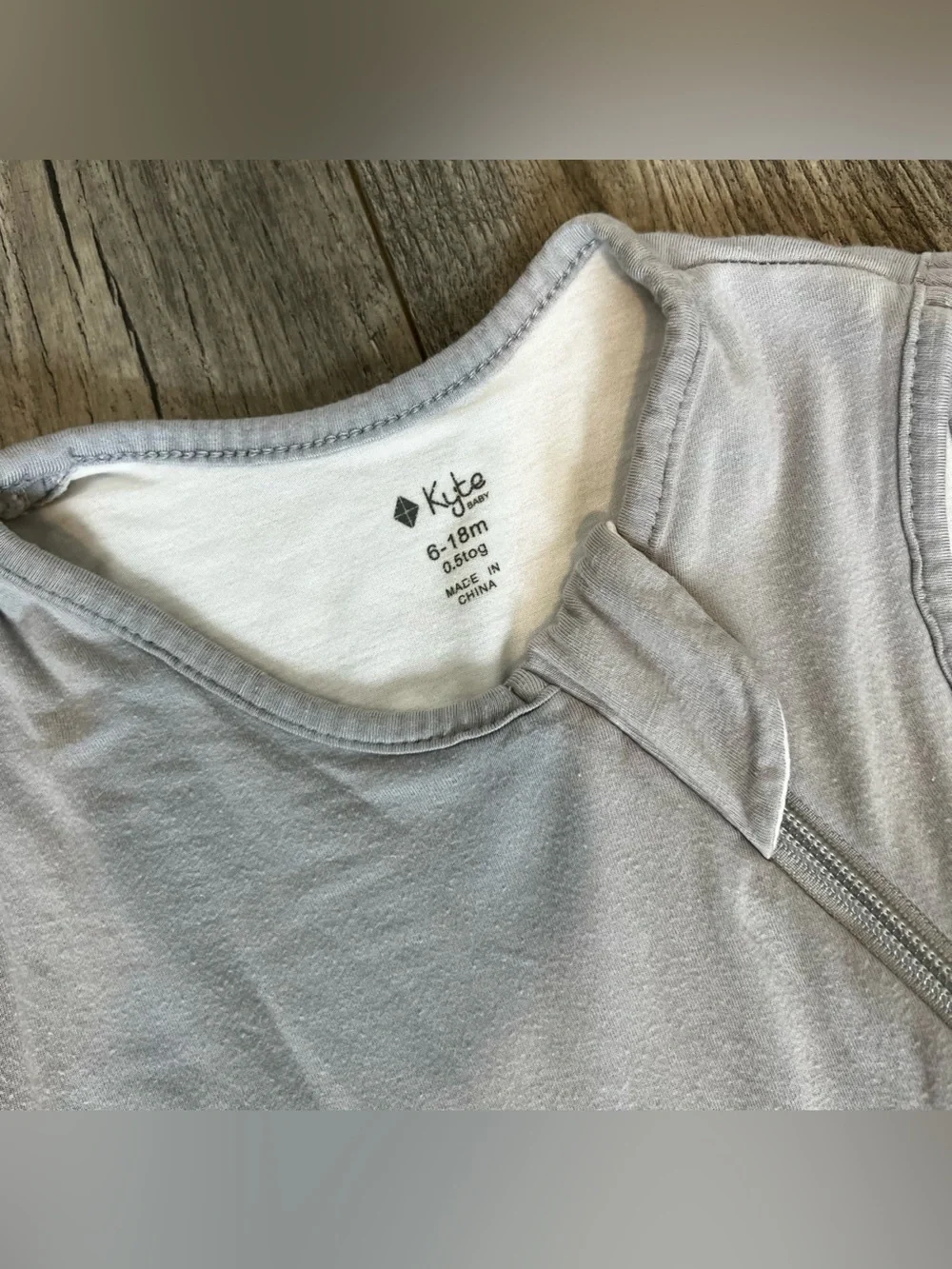 Kyte Baby Bamboo Light Gray Sleep Sack Bag 0.5 TOG-Size 6-18 months